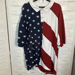 Red Head Polo Shirt Big Men’s 5XL America Flag Bass Pro Patriotic Cotton Vintage